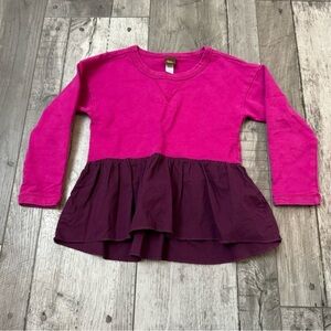 Tea Collection Girls Long Sleeve Skirted T-Shirt Pink Purple Size 3